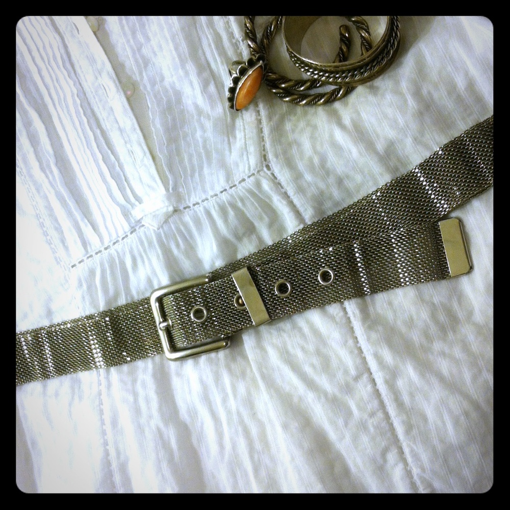 Silver mesh belt